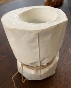 Porta candela in gesso